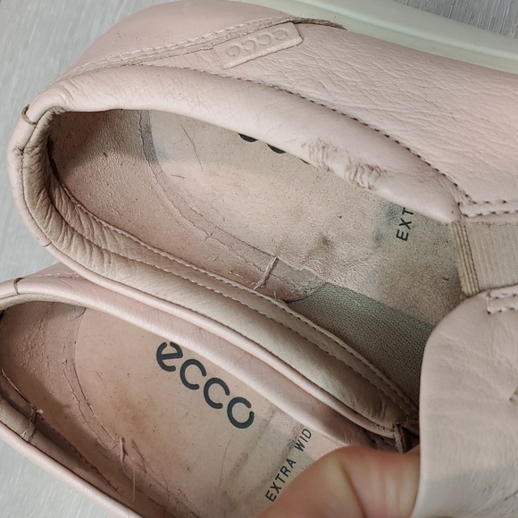 Ecco Womens Comfort Leather Loafer slide slip on shoes sz 42/11 Extra Wide - Picture 8 of 15